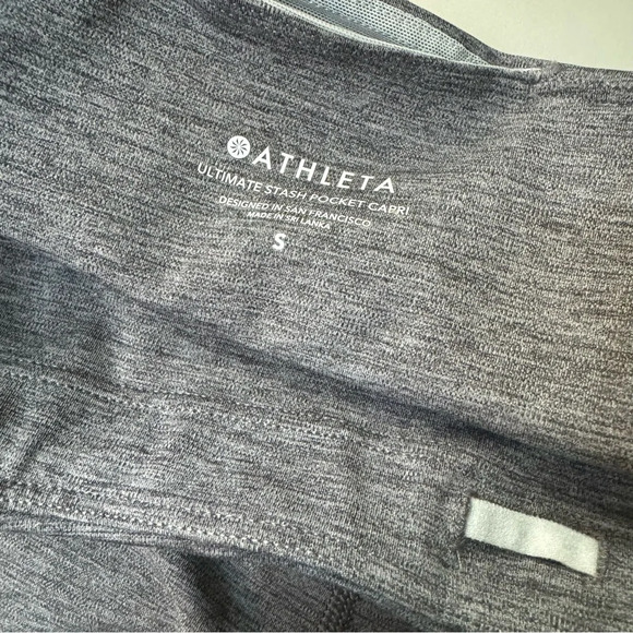 Athleta Ultimate Stash Pocket Capri Leggings SuperSonic Gray Heather. EUC. Small - Picture 3 of 13